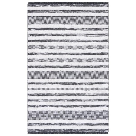 Safavieh 9 x 12 ft. Augustine 700 Power Loomed Rectangle Area Rug Black & Ivory AGT729Z-9